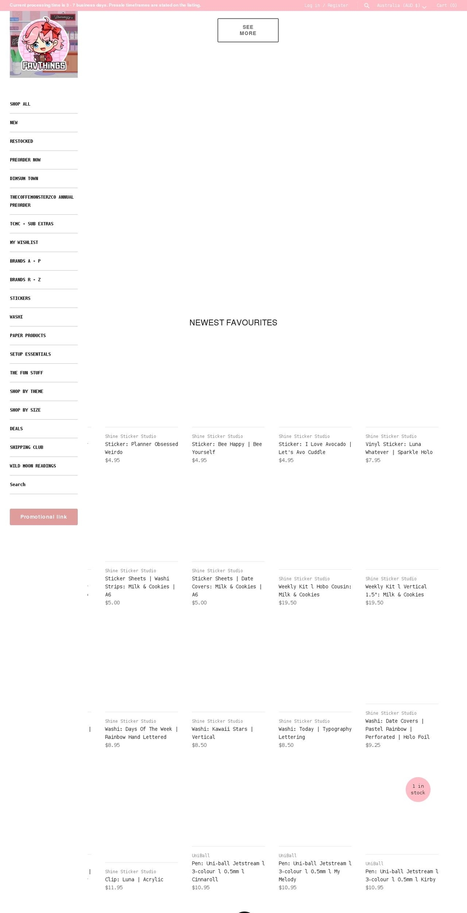 favouritethingscollective.com.au shopify website screenshot
