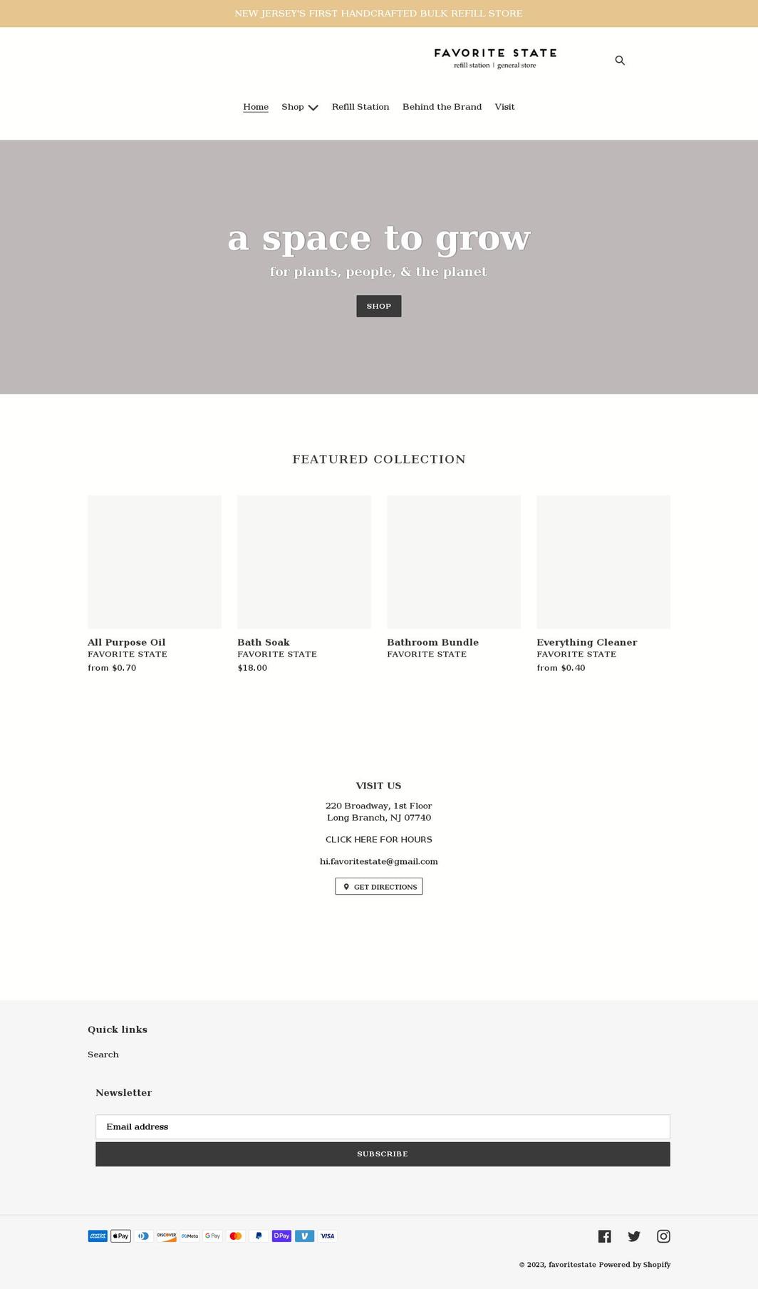 favstate.com shopify website screenshot