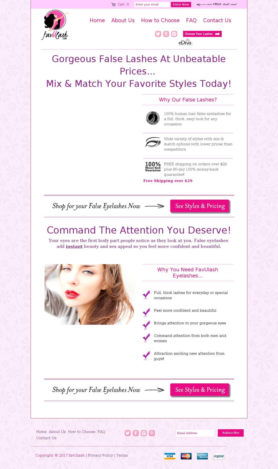 favulash.com shopify website screenshot