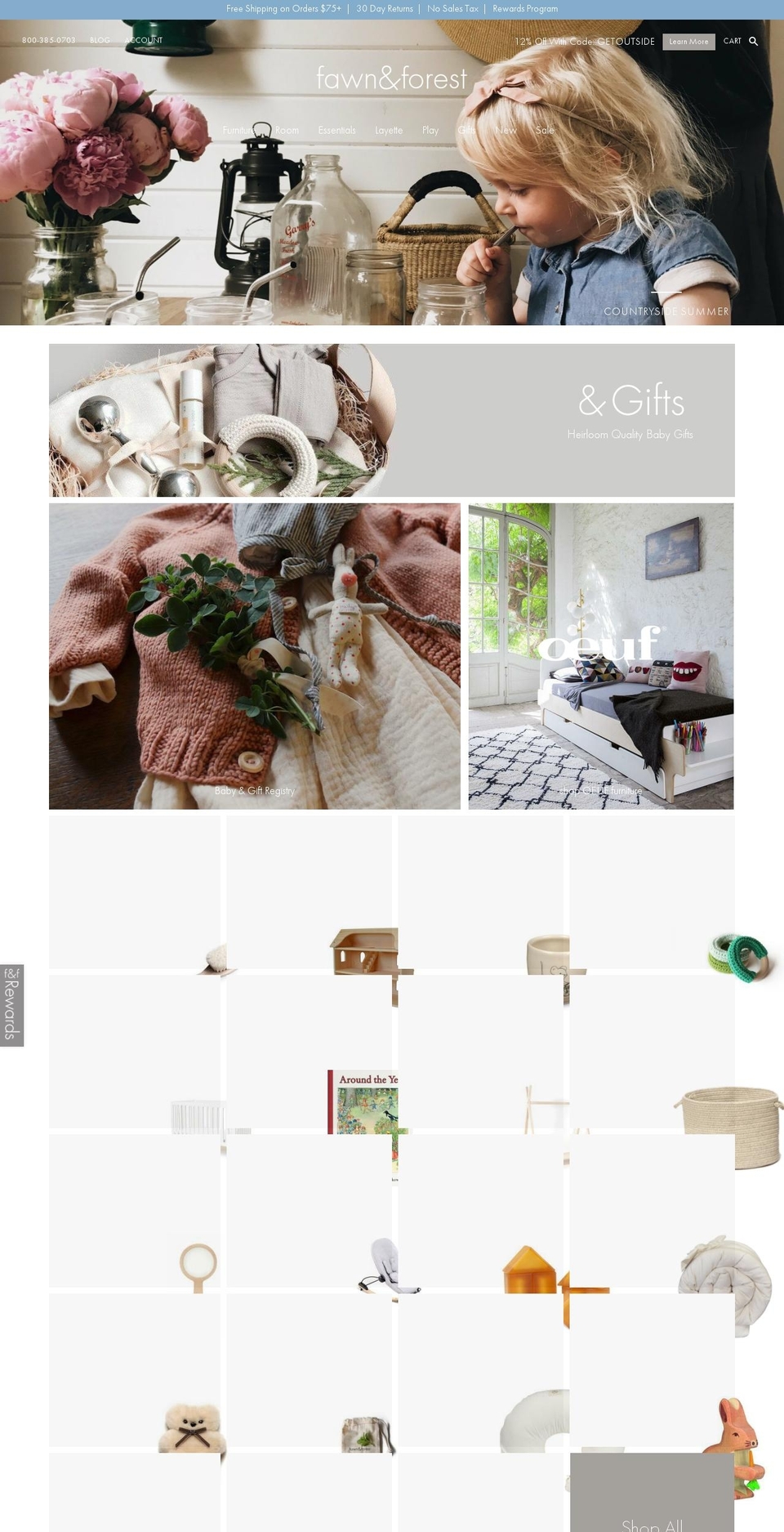 New Industries Theme Top bar Shopify theme site example fawn-forest.com