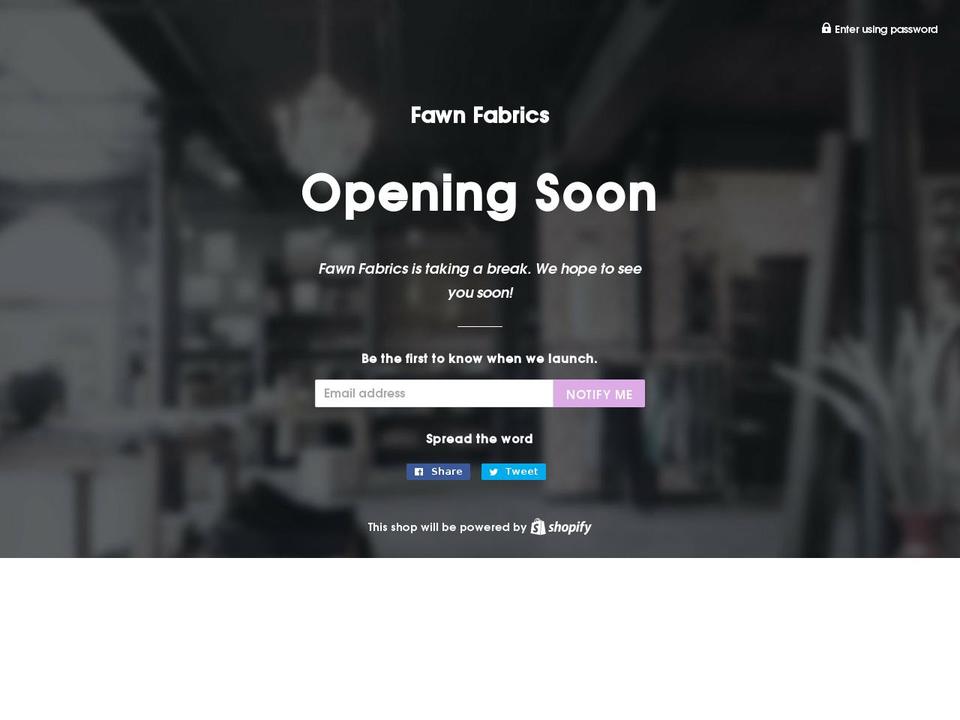 fawnfabrics.com — Shopify storefront screenshot