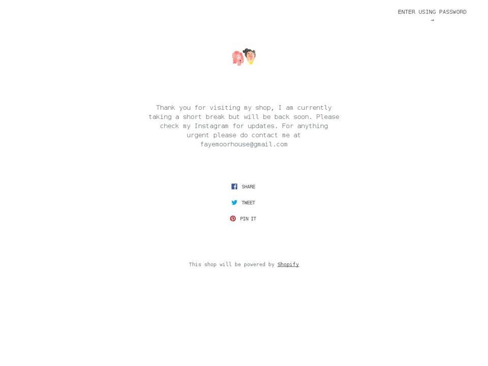 fayemoorhouse.com shopify website screenshot