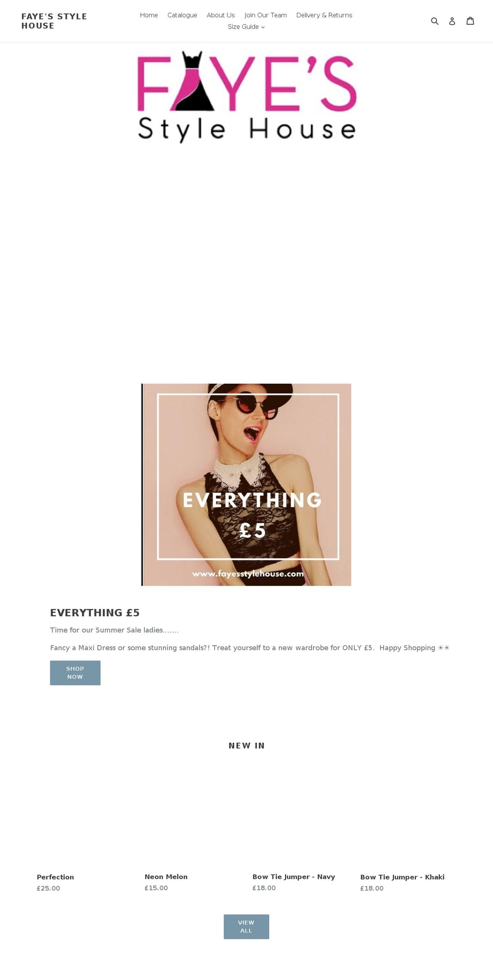 fayesstylehouse.com — Shopify storefront screenshot