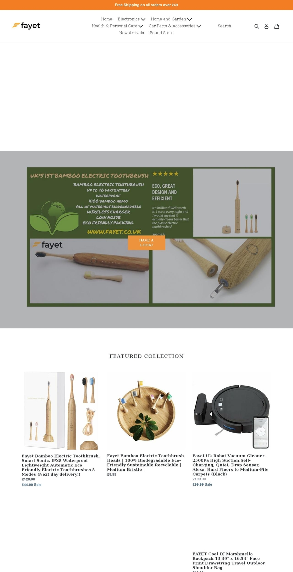 fayet.co.uk shopify website screenshot