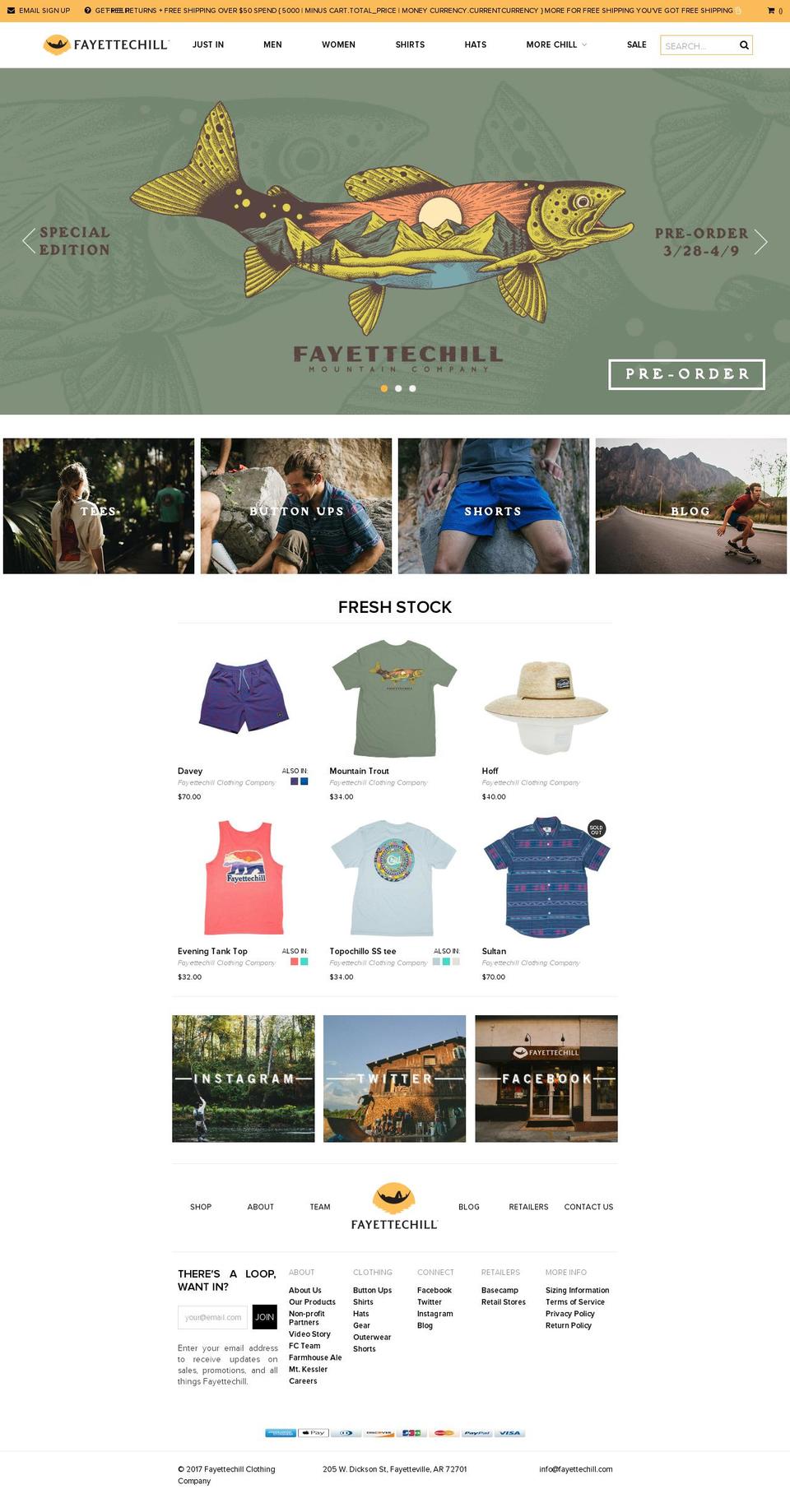 fayettechill.com shopify website screenshot