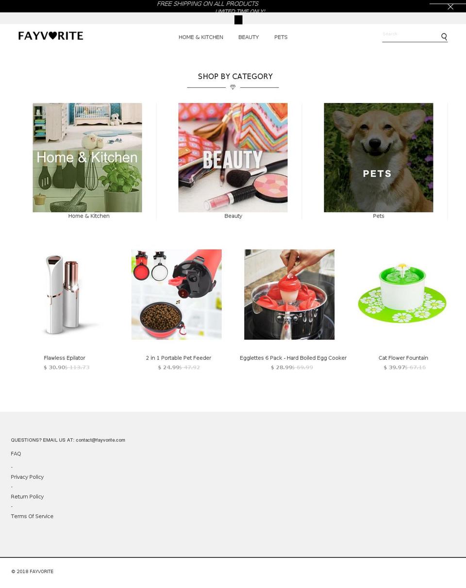 fayvorite.com shopify website screenshot