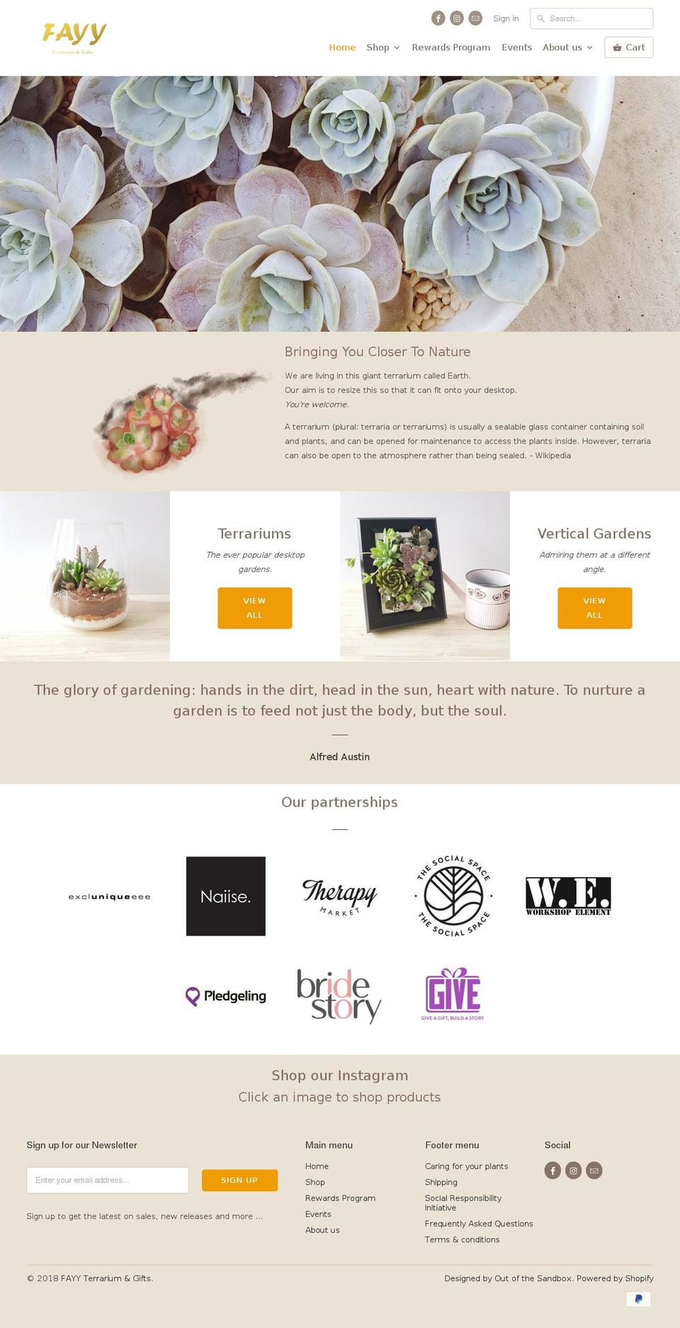 fayyterrarium.com — Shopify storefront screenshot