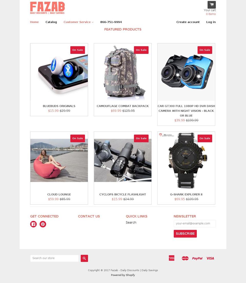 fazab.com shopify website screenshot