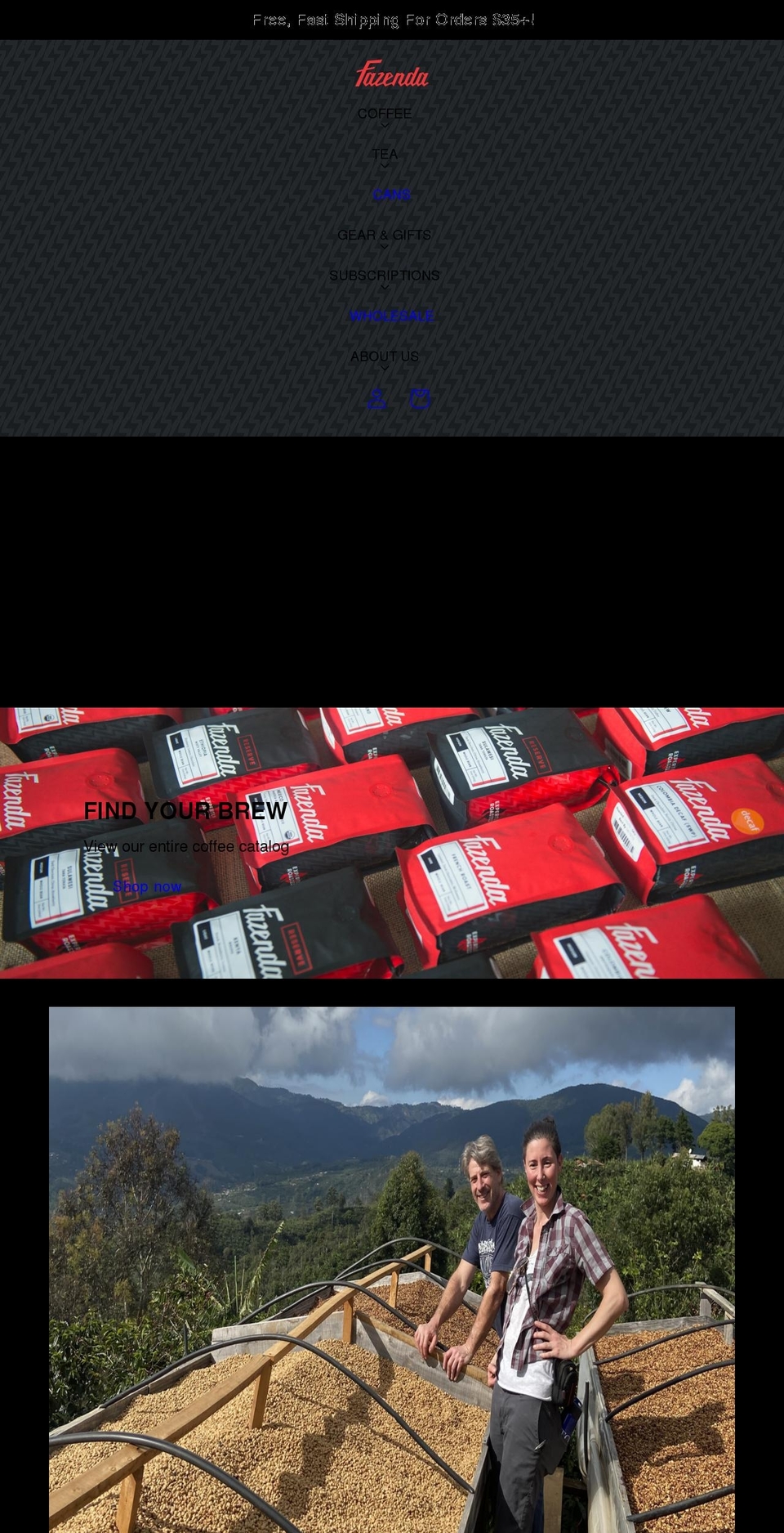 fazendacoffee.com shopify website screenshot