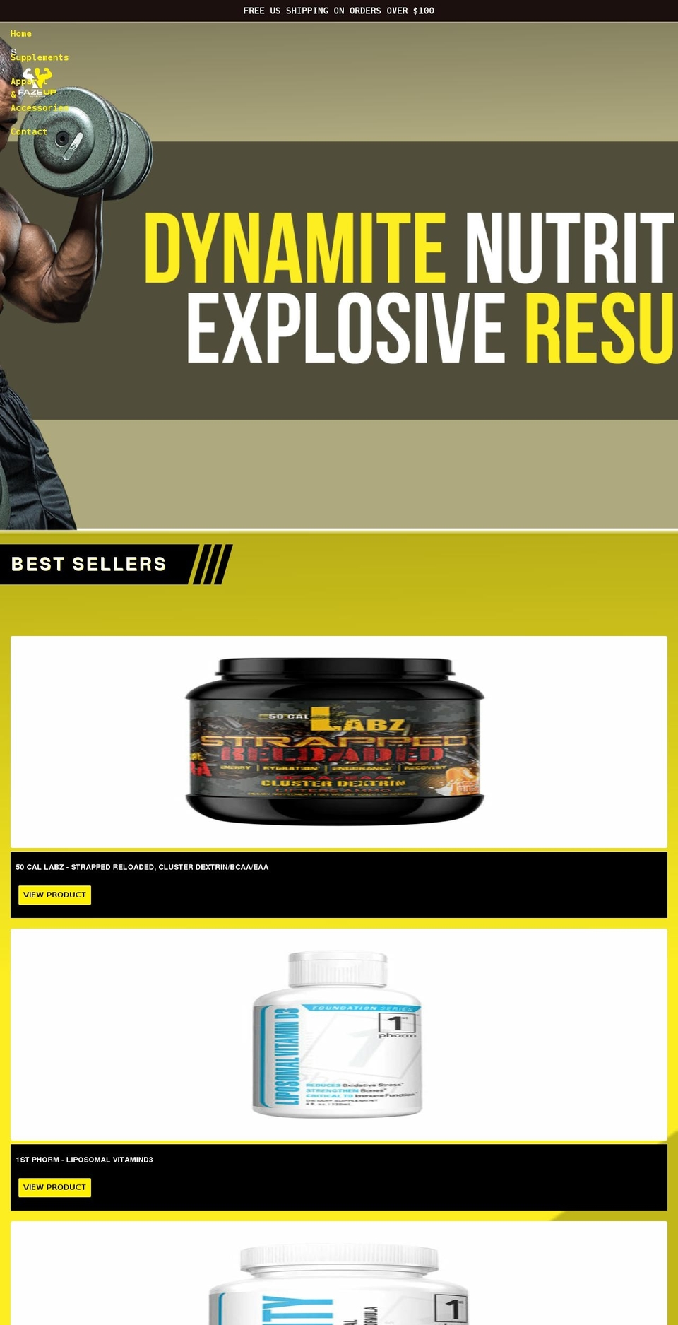 fazeupnutrition.com shopify website screenshot