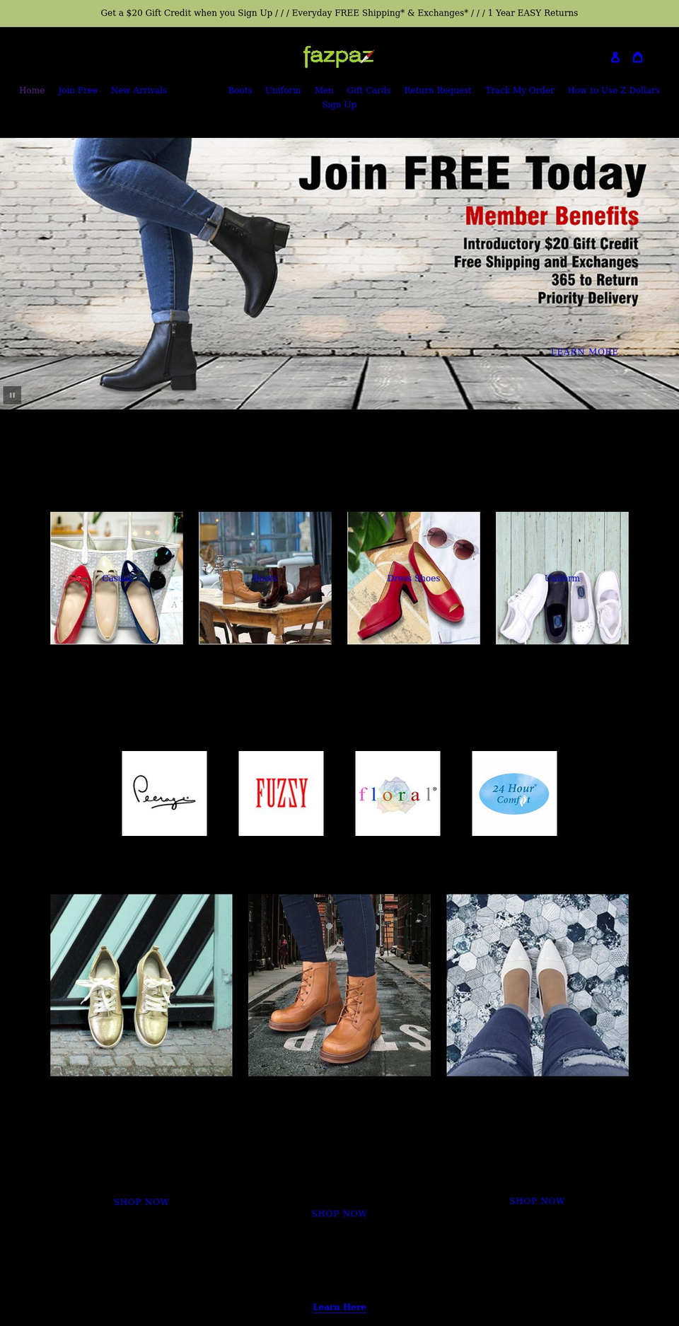 fazpaz.com shopify website screenshot