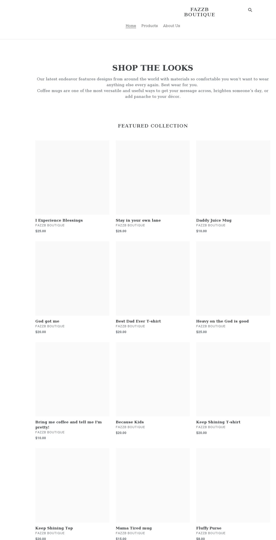 fazzbboutique.com shopify website screenshot