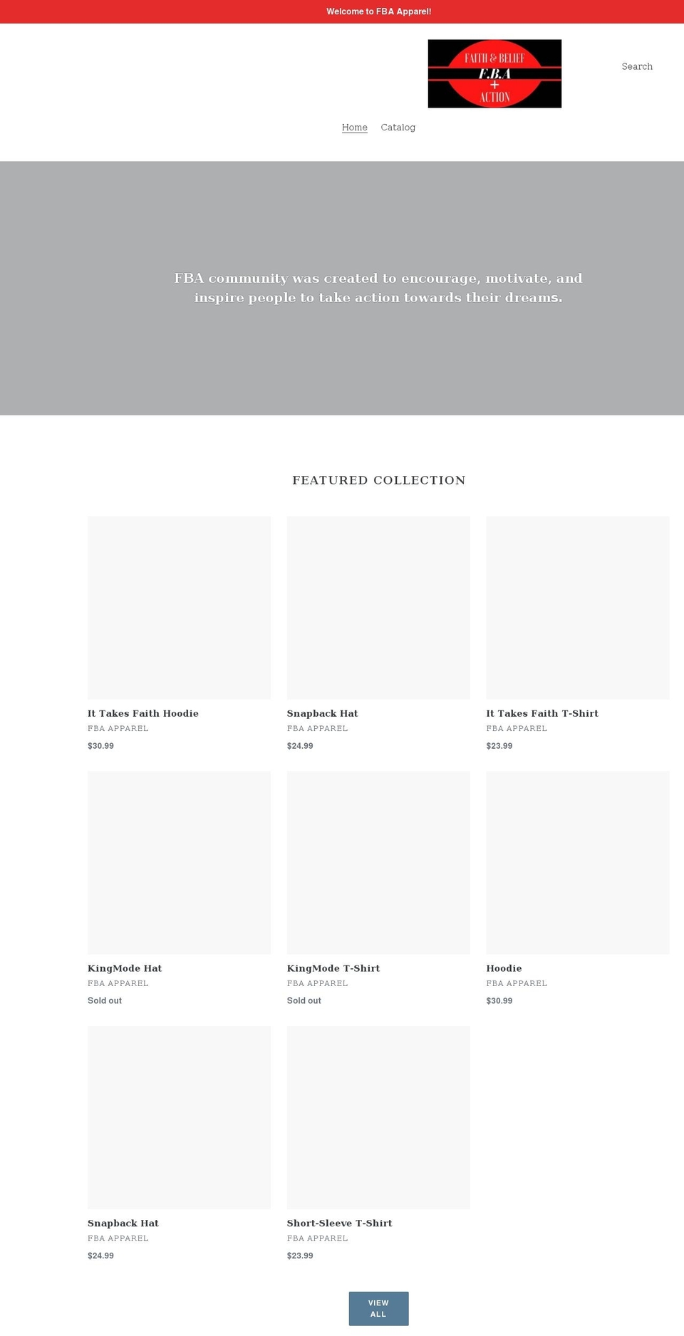 fbaapparel.com shopify website screenshot