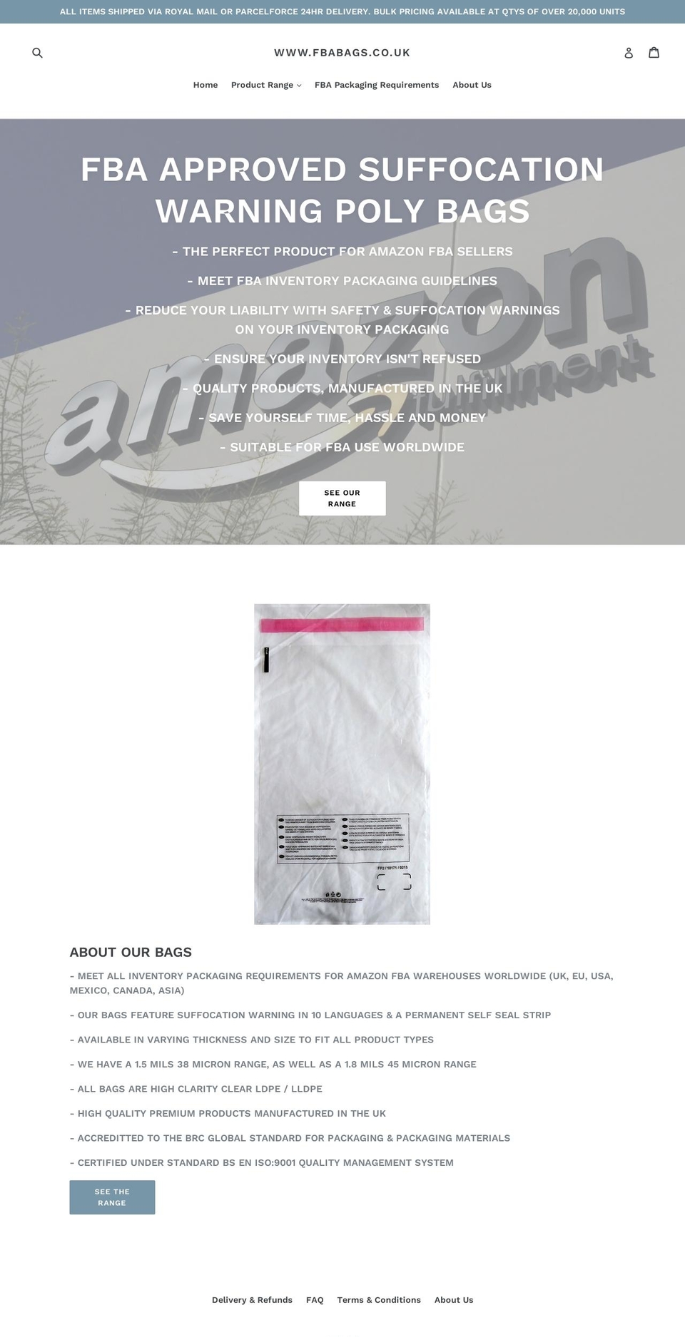 fbabags.co.uk shopify website screenshot