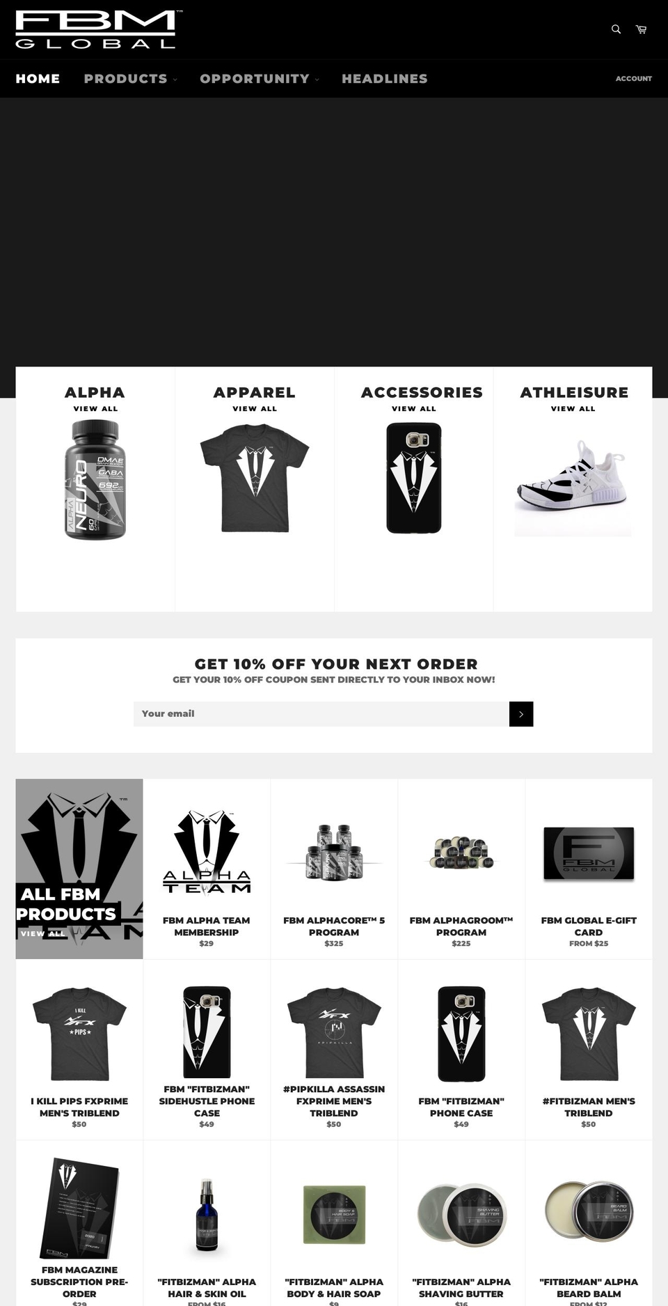 fbmshop.com — Shopify storefront screenshot