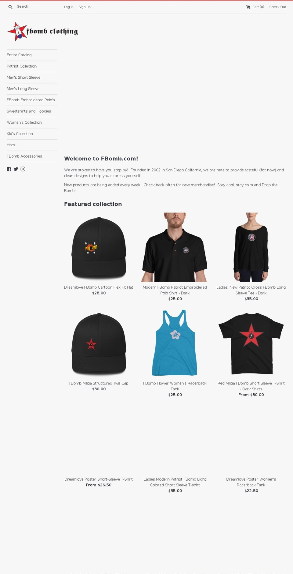 fbomb.com shopify website screenshot