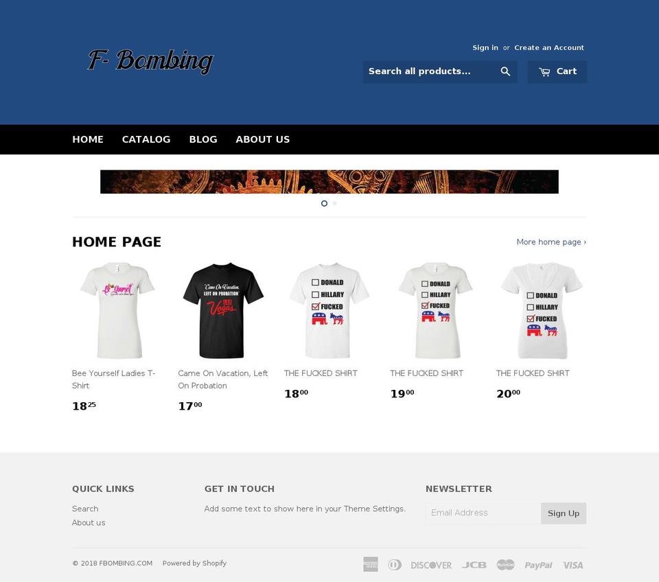 fbombing.com — Shopify storefront screenshot
