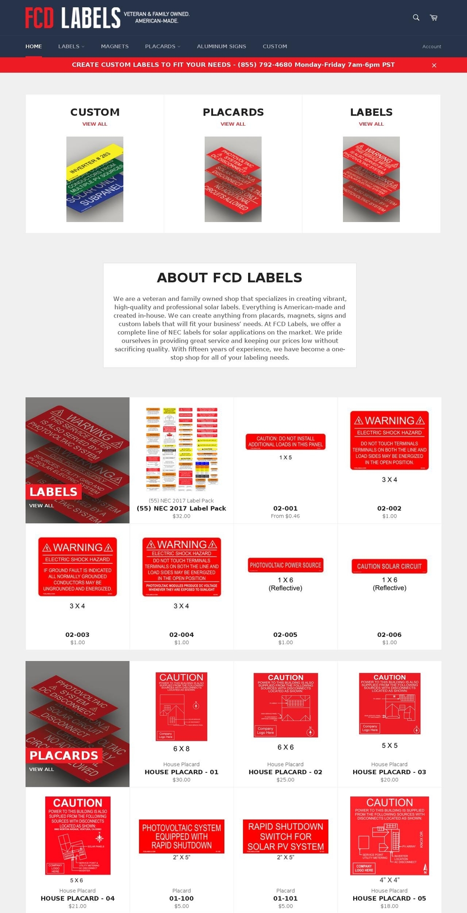 fcdlabels.com shopify website screenshot