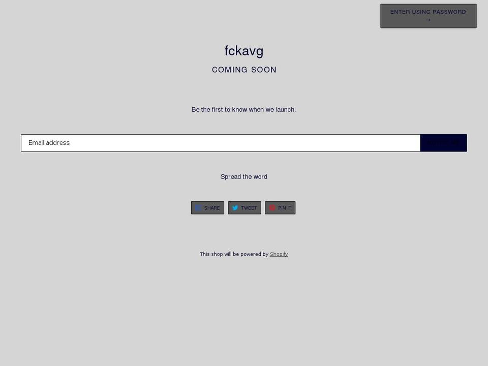 fckavg.com — Shopify storefront screenshot