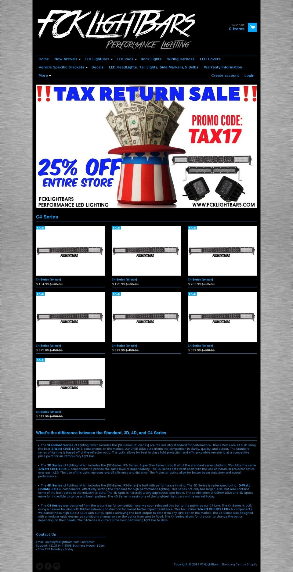 fcklightbars.com shopify website screenshot