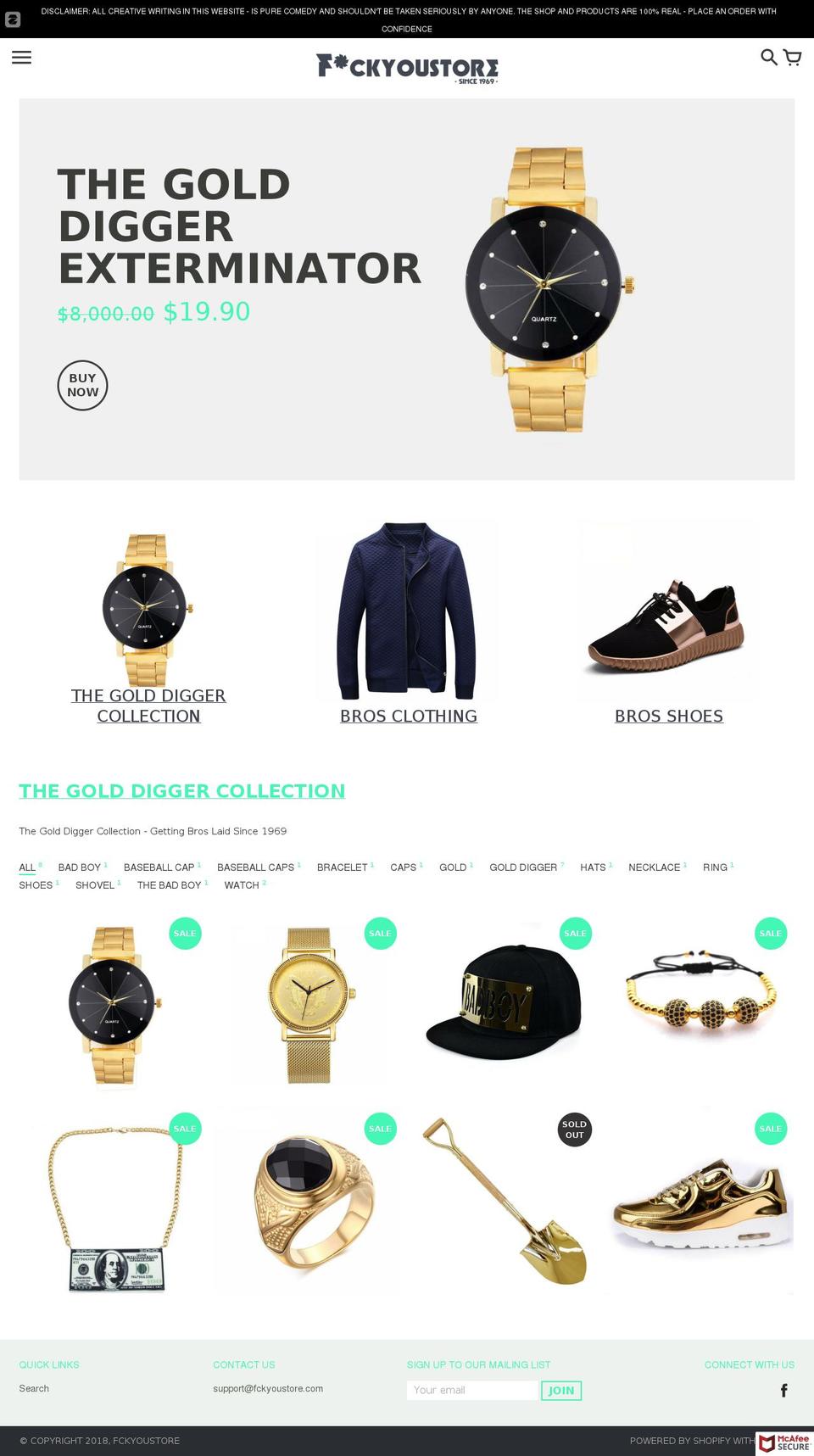 fckyoustore.com — Shopify storefront screenshot
