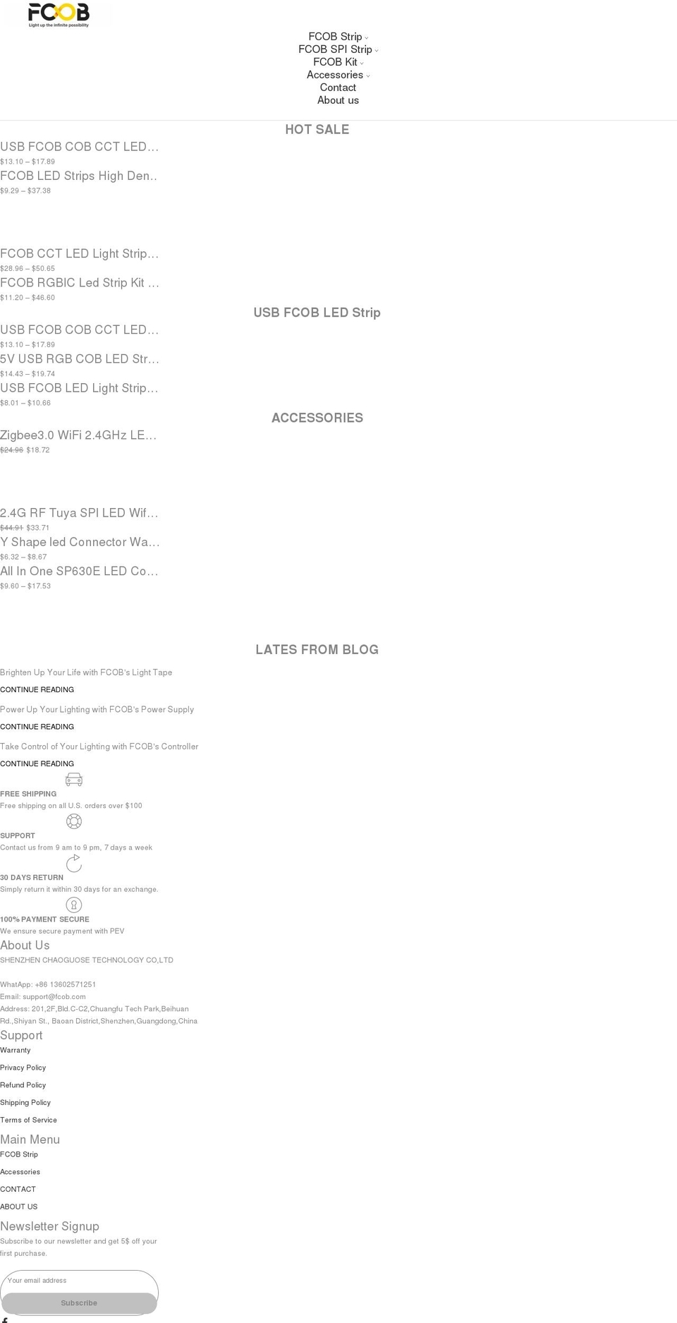 fcob.com shopify website screenshot