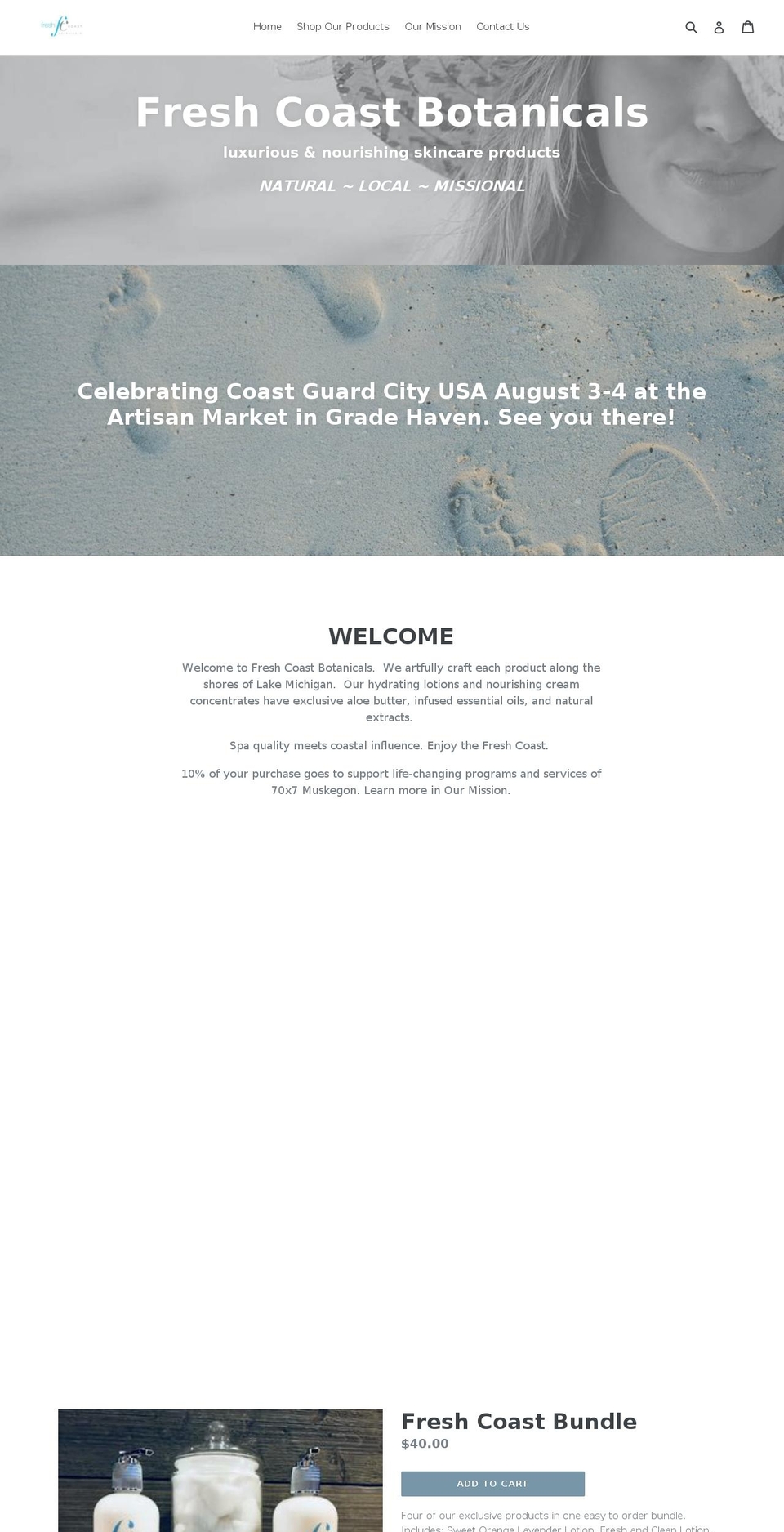 fcskincare.com shopify website screenshot