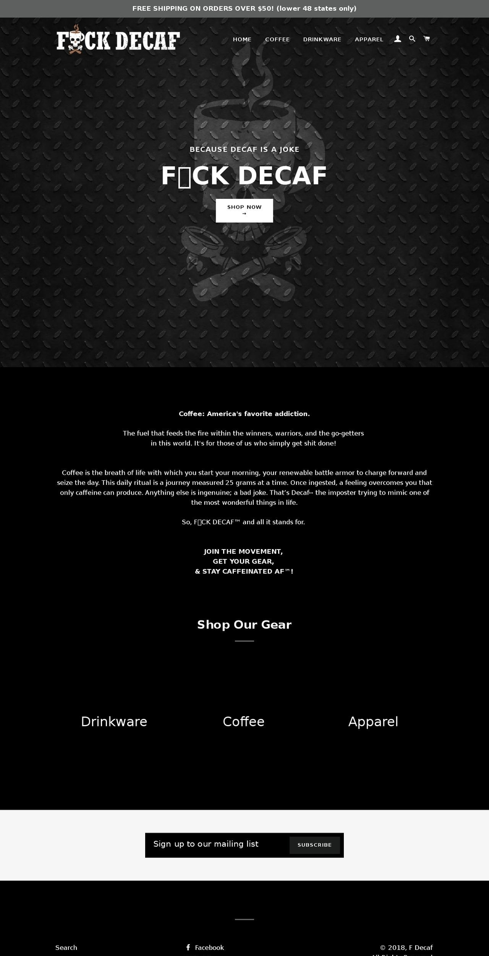 fdecaf.com shopify website screenshot