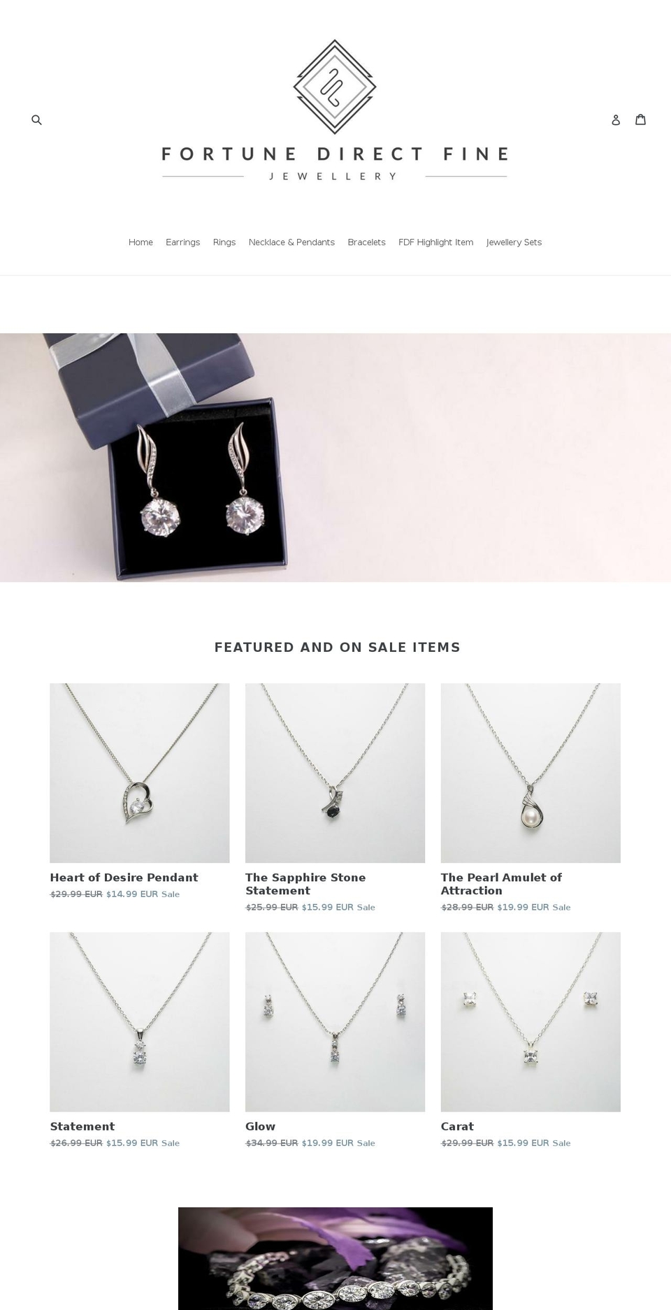 fdfjewellery.com — Shopify storefront screenshot