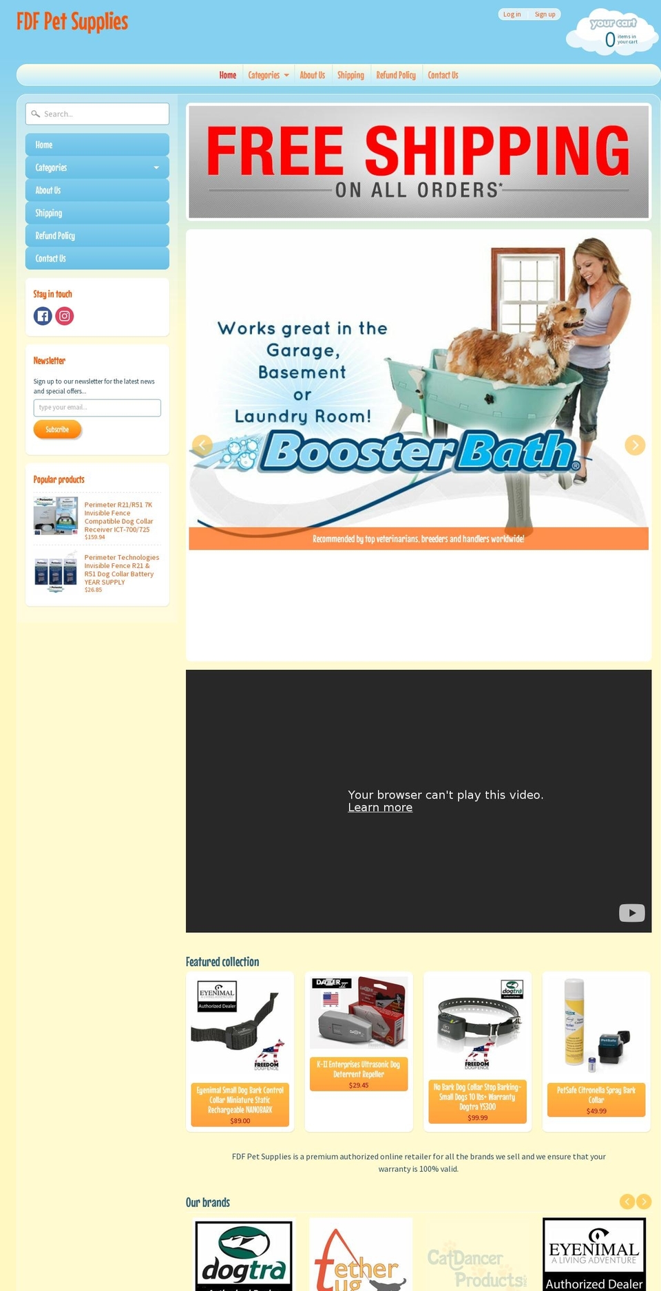 fdfpetsupplies.com — Shopify storefront screenshot