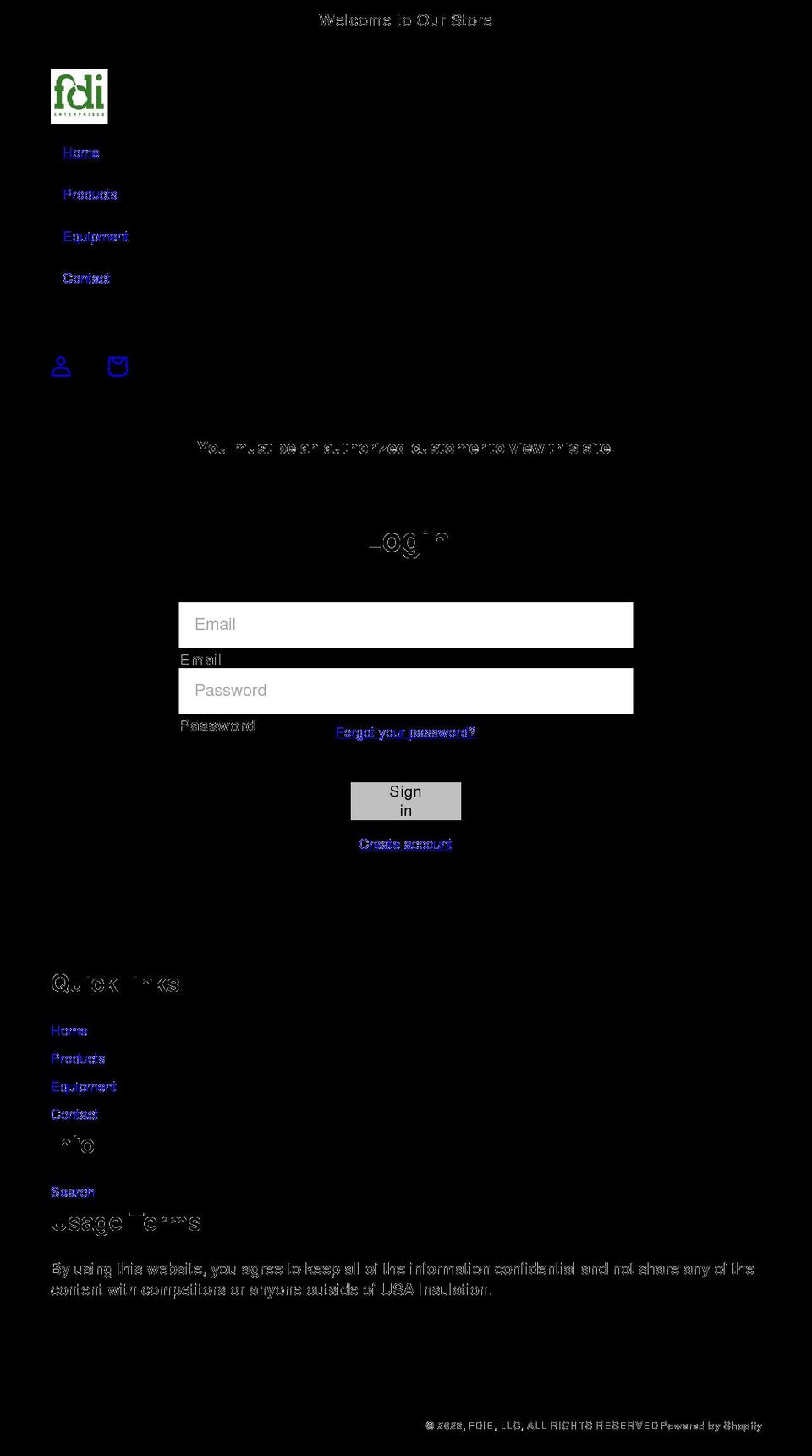 fdienterprises.com shopify website screenshot