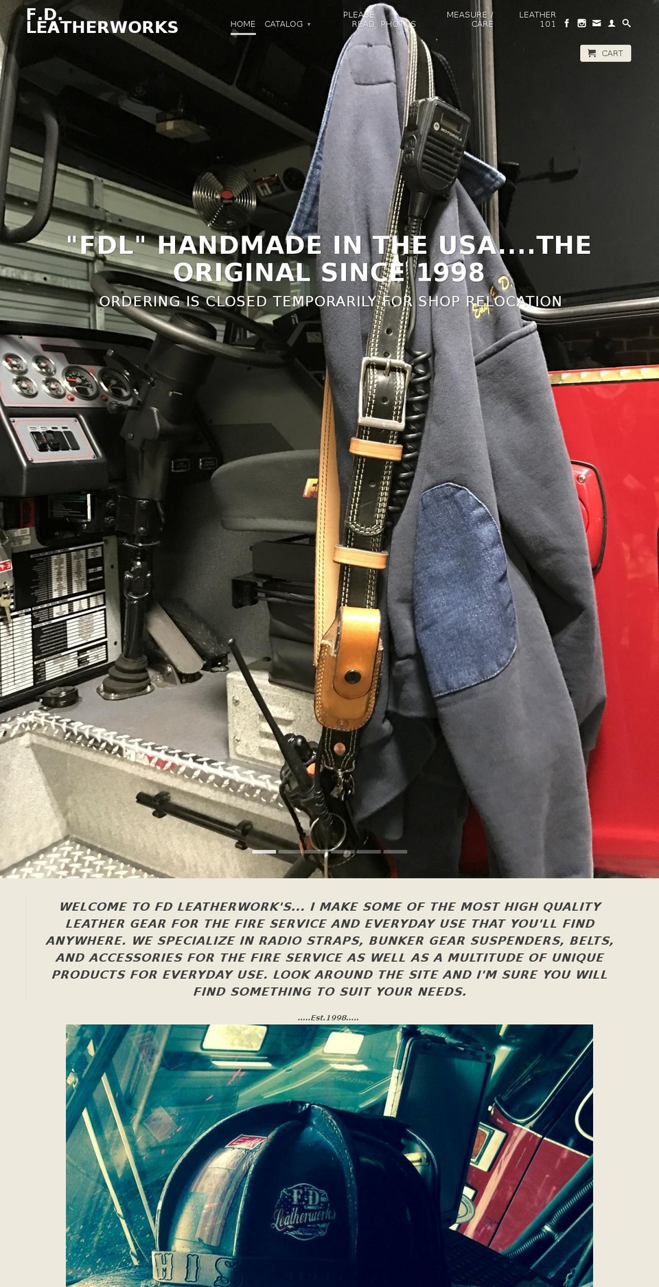 fdleatherworks.com shopify website screenshot
