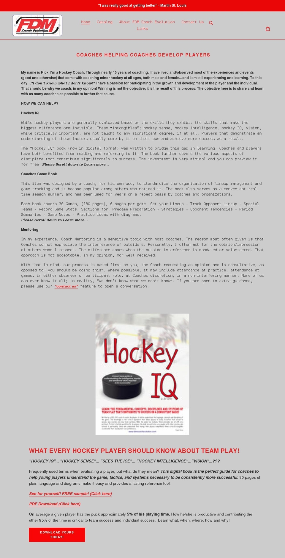fdmcoachevolution.com shopify website screenshot