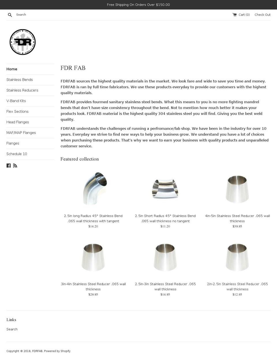 fdrfab.com shopify website screenshot