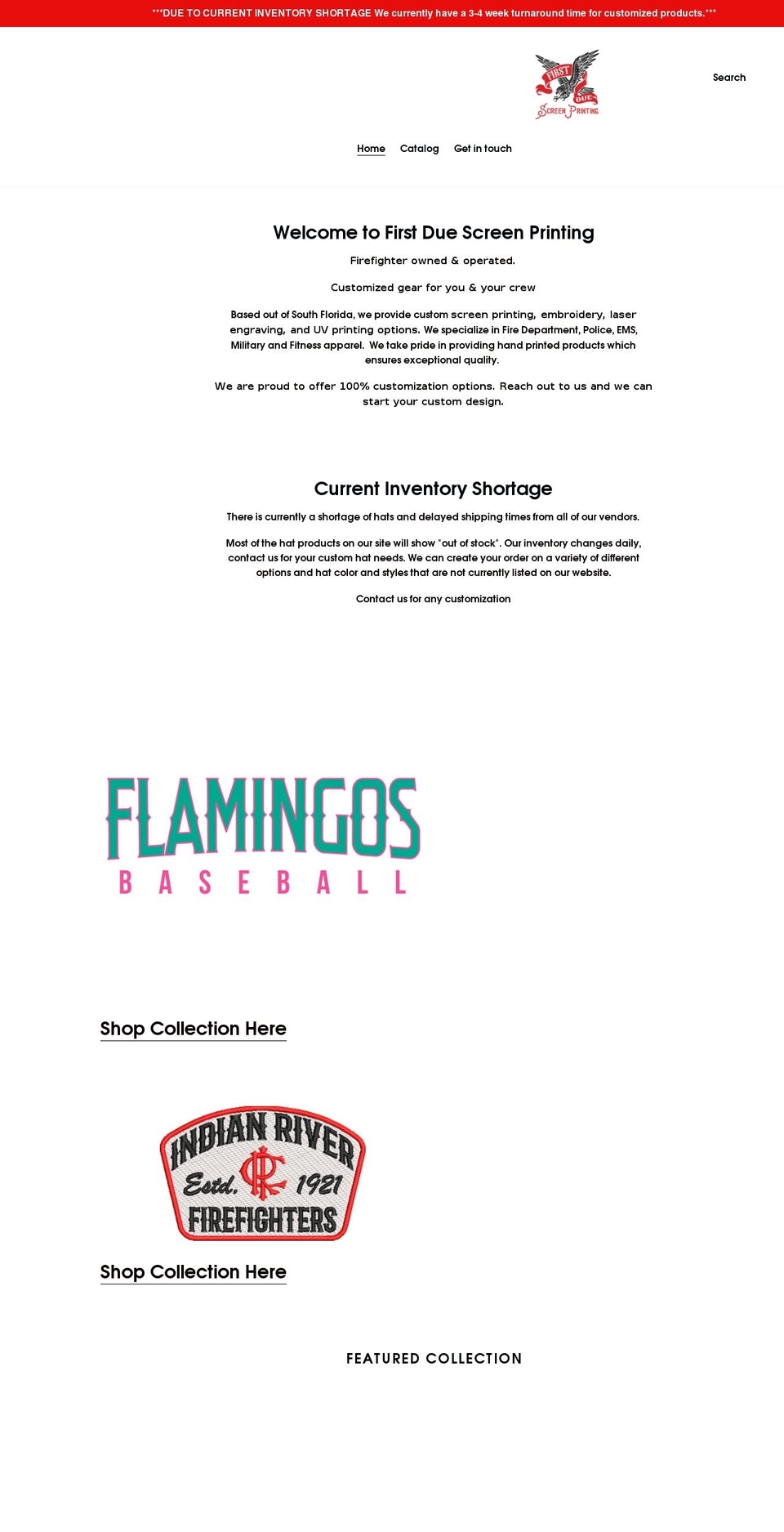 fdscreenprinting.com shopify website screenshot