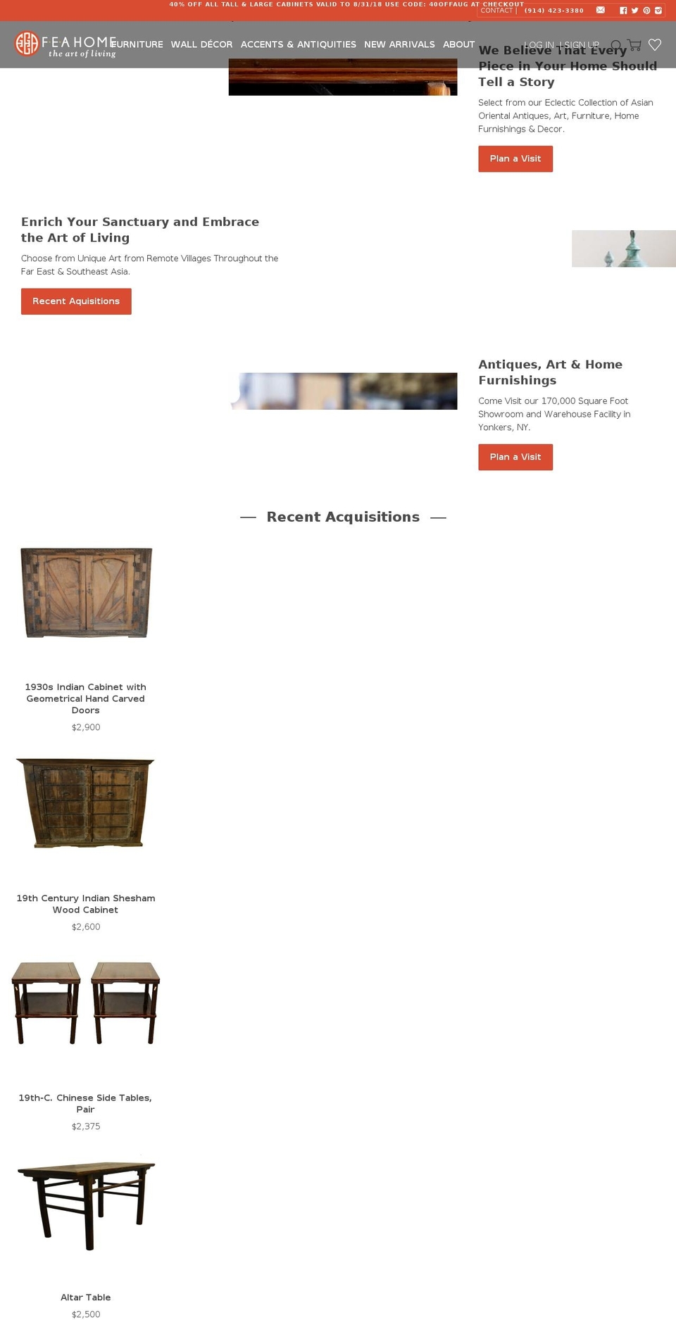 feahome.com shopify website screenshot