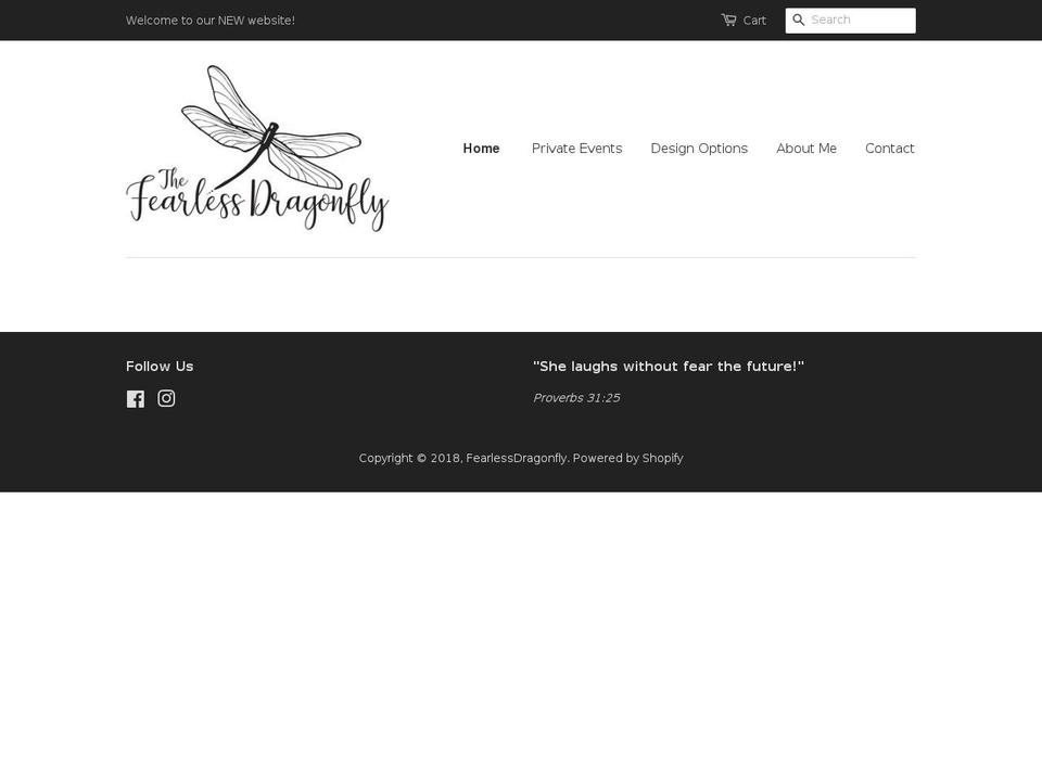 fearlessdragonfly.com — Shopify storefront screenshot