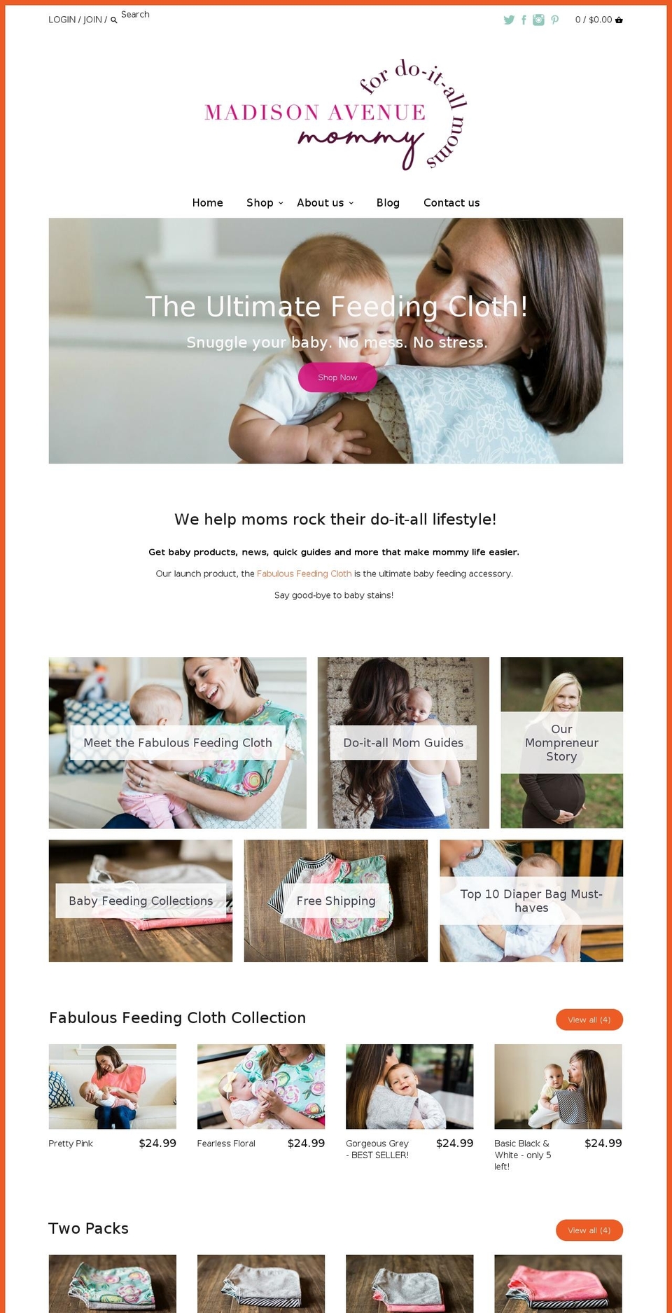 fearlessfeedingcloth.com — Shopify storefront screenshot