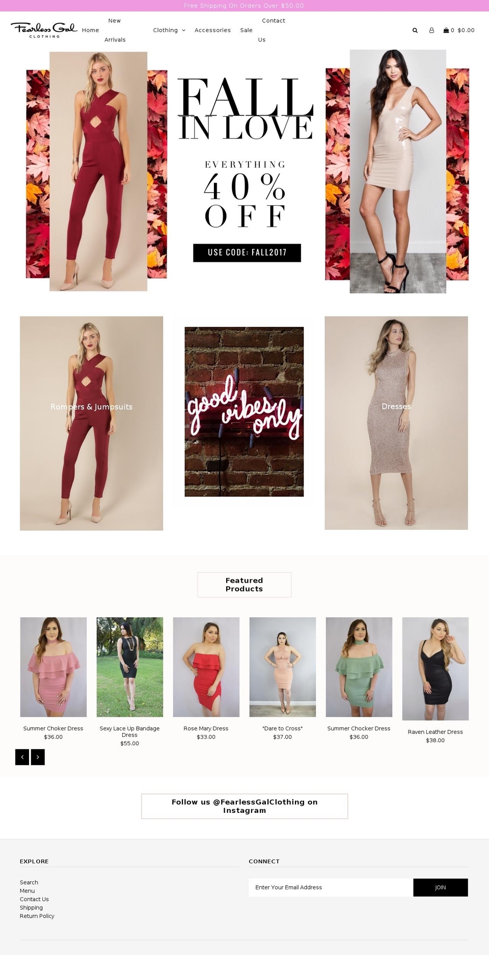 fearlessgalclothing.com — Shopify storefront screenshot