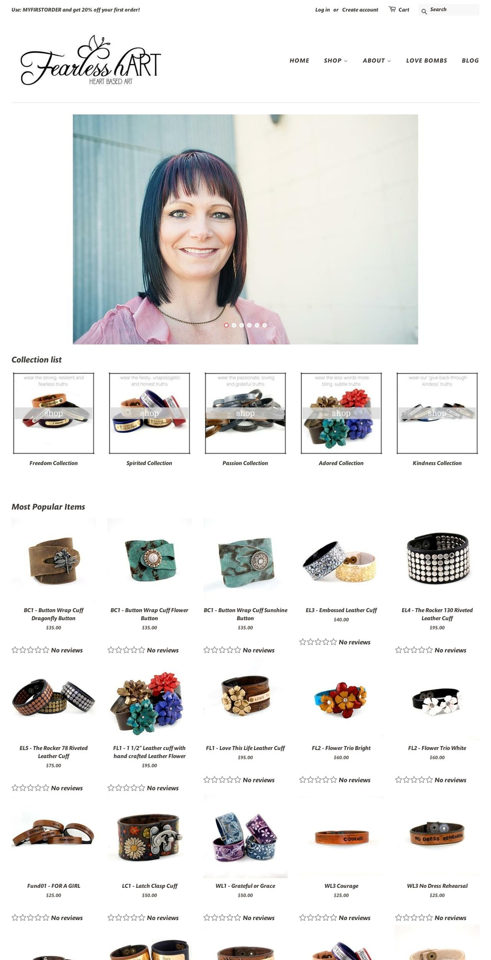 fearlesshart.com — Shopify storefront screenshot