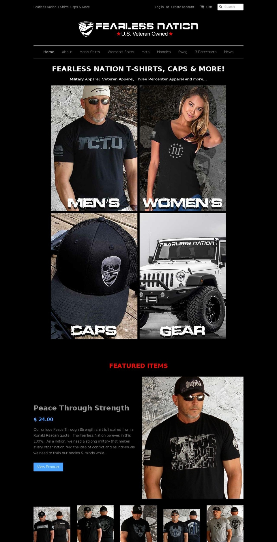 fearlessnation.us shopify website screenshot