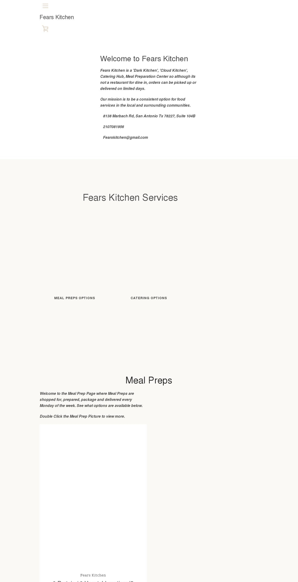 fearskitchen.org shopify website screenshot
