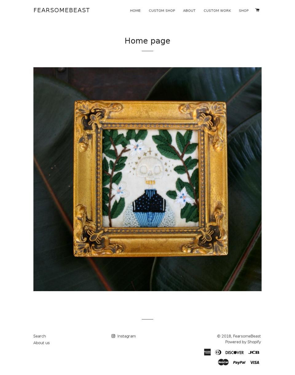 fearsomebeast.com — Shopify storefront screenshot