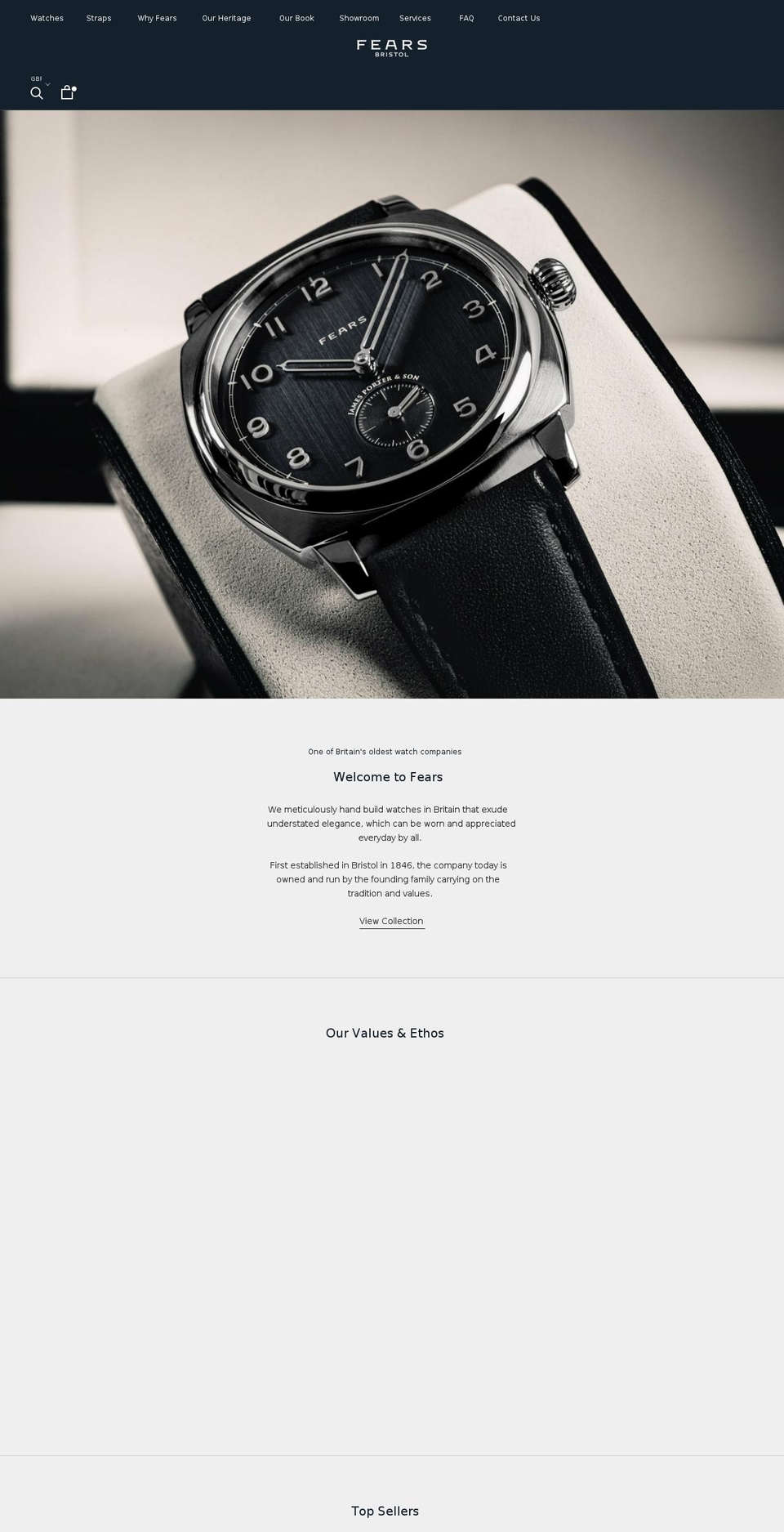 fearswatches.com shopify website screenshot