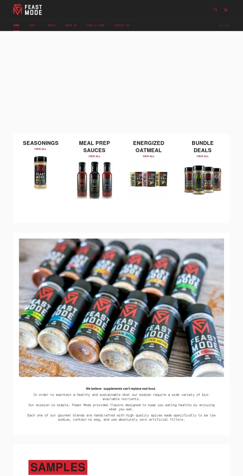feastmodeflavors.com shopify website screenshot