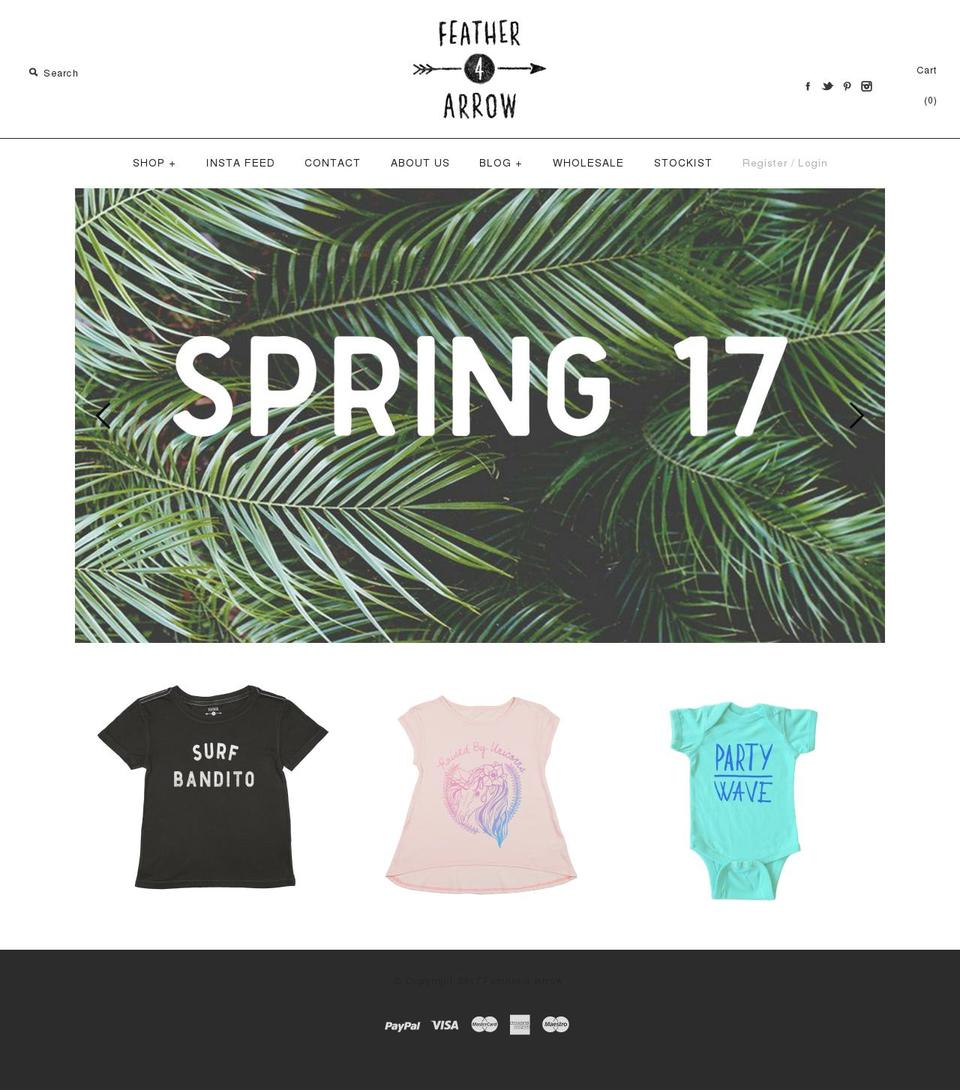 feather4arrow.com shopify website screenshot