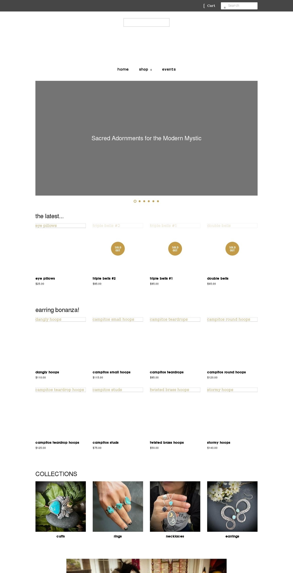 featherandbonedesigns.com shopify website screenshot