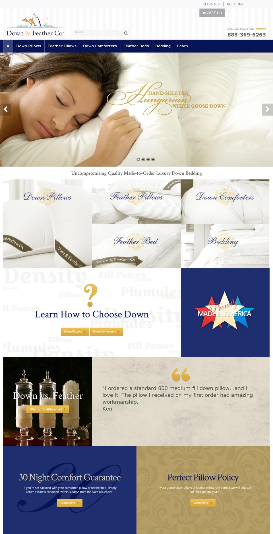 Down \u0026 Feather Company - NINE15 Shopify theme site example featheranddownpillows.com