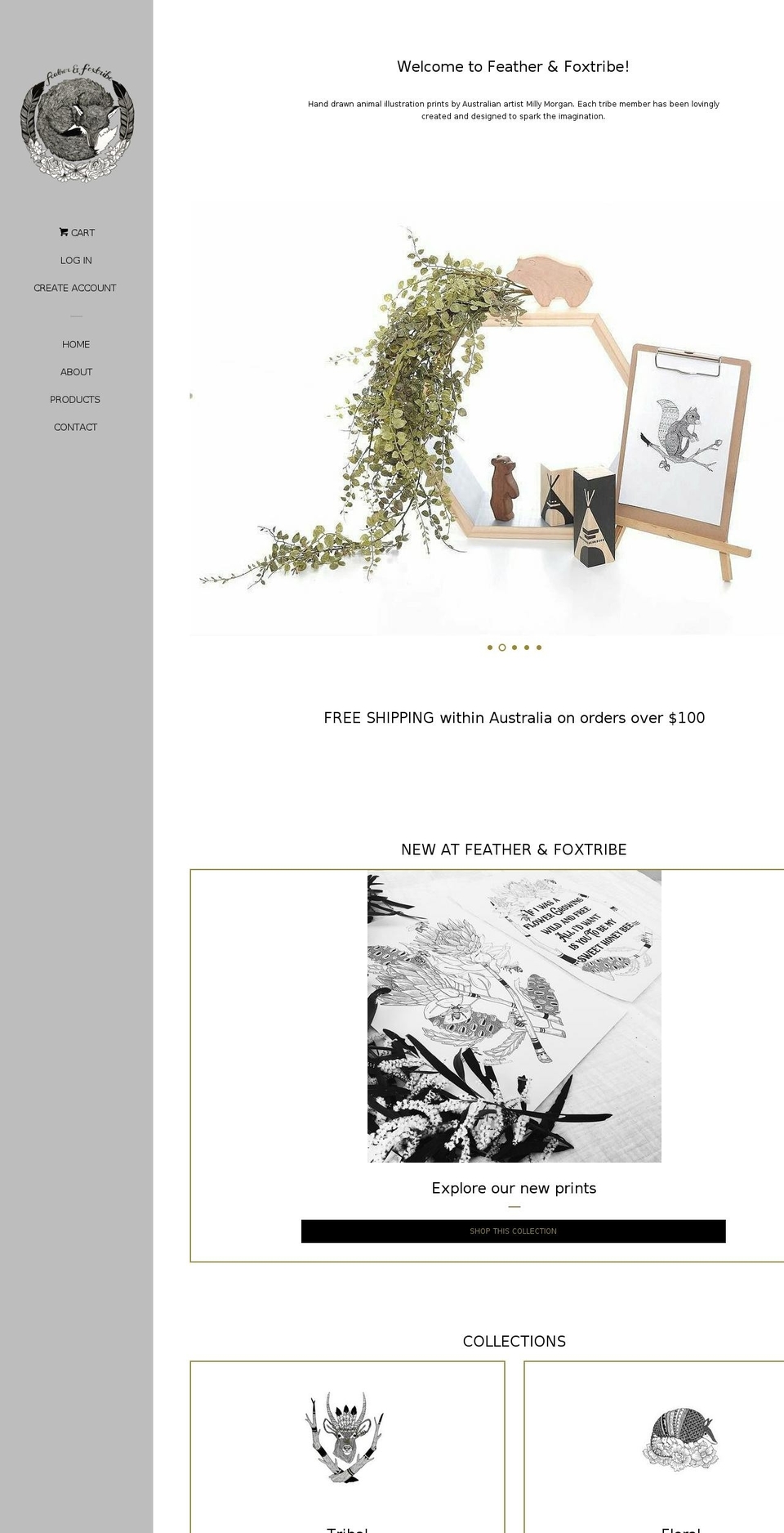 featherandfoxtribe.com — Shopify storefront screenshot