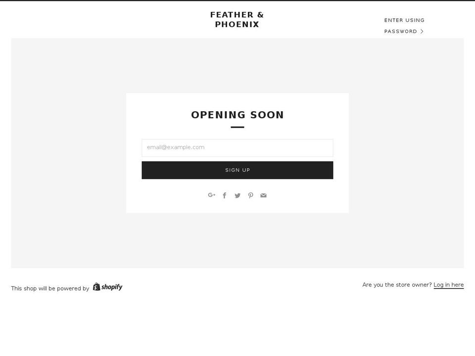 featherandphoenix.com — Shopify storefront screenshot